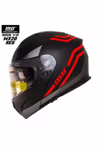 کلاه کاسکت موتورسیکلت چند رنگ موتور 966 V2 Jaw ایمنی Vx20 Red را باز کرد ام تی اس MTS