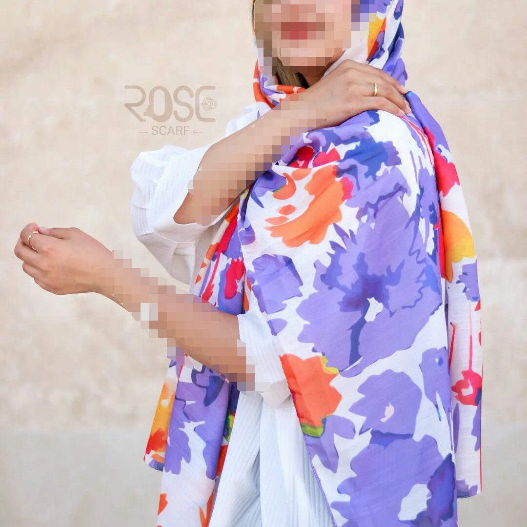 شال آبرنگی نخی تک رنگ فوق العاده خوشگل