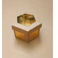 جعبه کادویی شش ضلعی  کرافت  ارتفاع 10 سانت مدل کندو عسل  تولید اصفهان بافت 