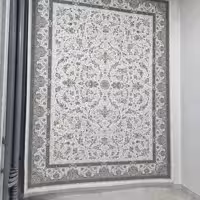 فرش ماشینی 1500شانه هندنات پاتریس طرح افشان سی گل کرم 12متری