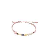 دستبند طلای 18 عیار تلفیقی سنگ و بند پارچه ای کد DP51