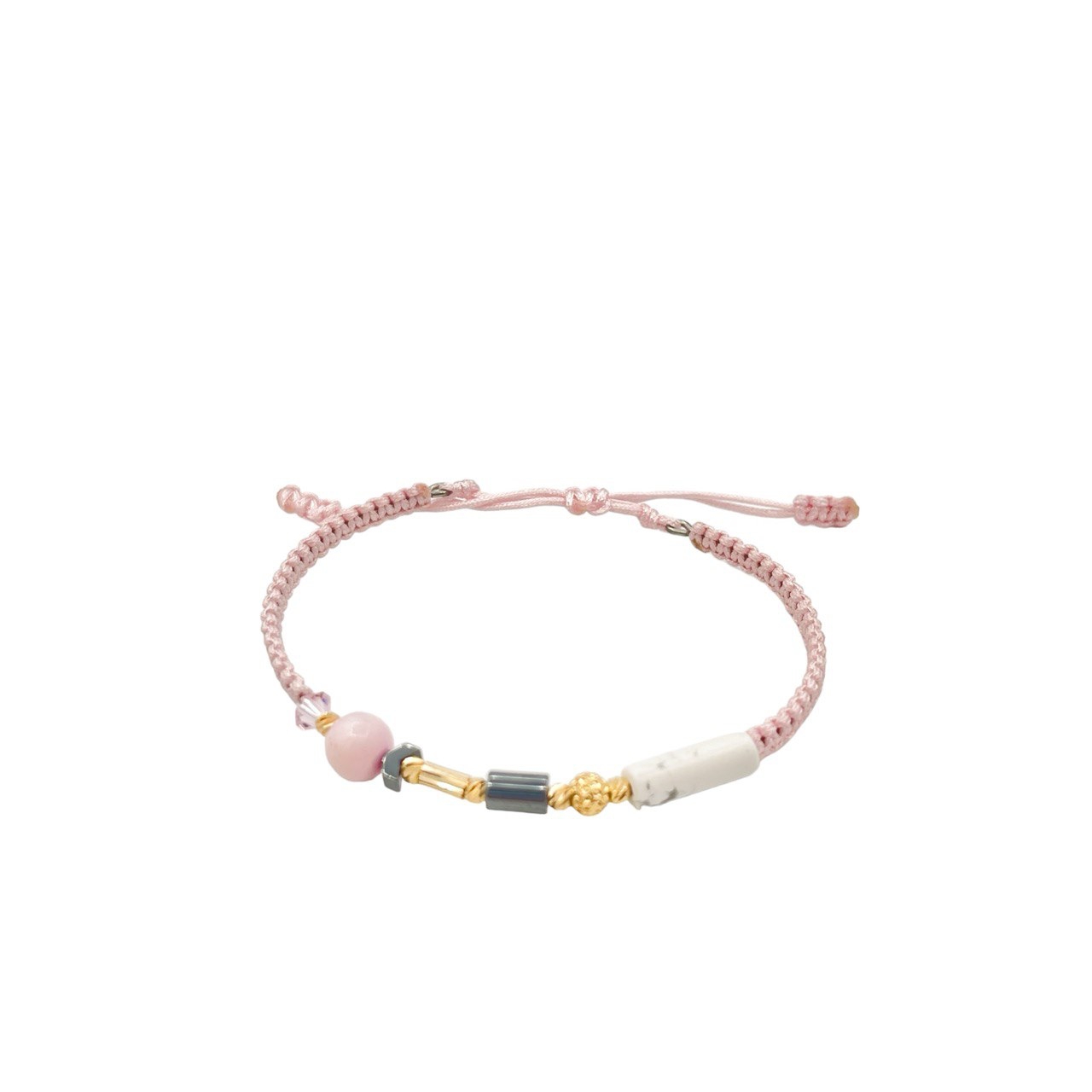 دستبند طلای 18 عیار تلفیقی سنگ و بند پارچه ای کد DP51