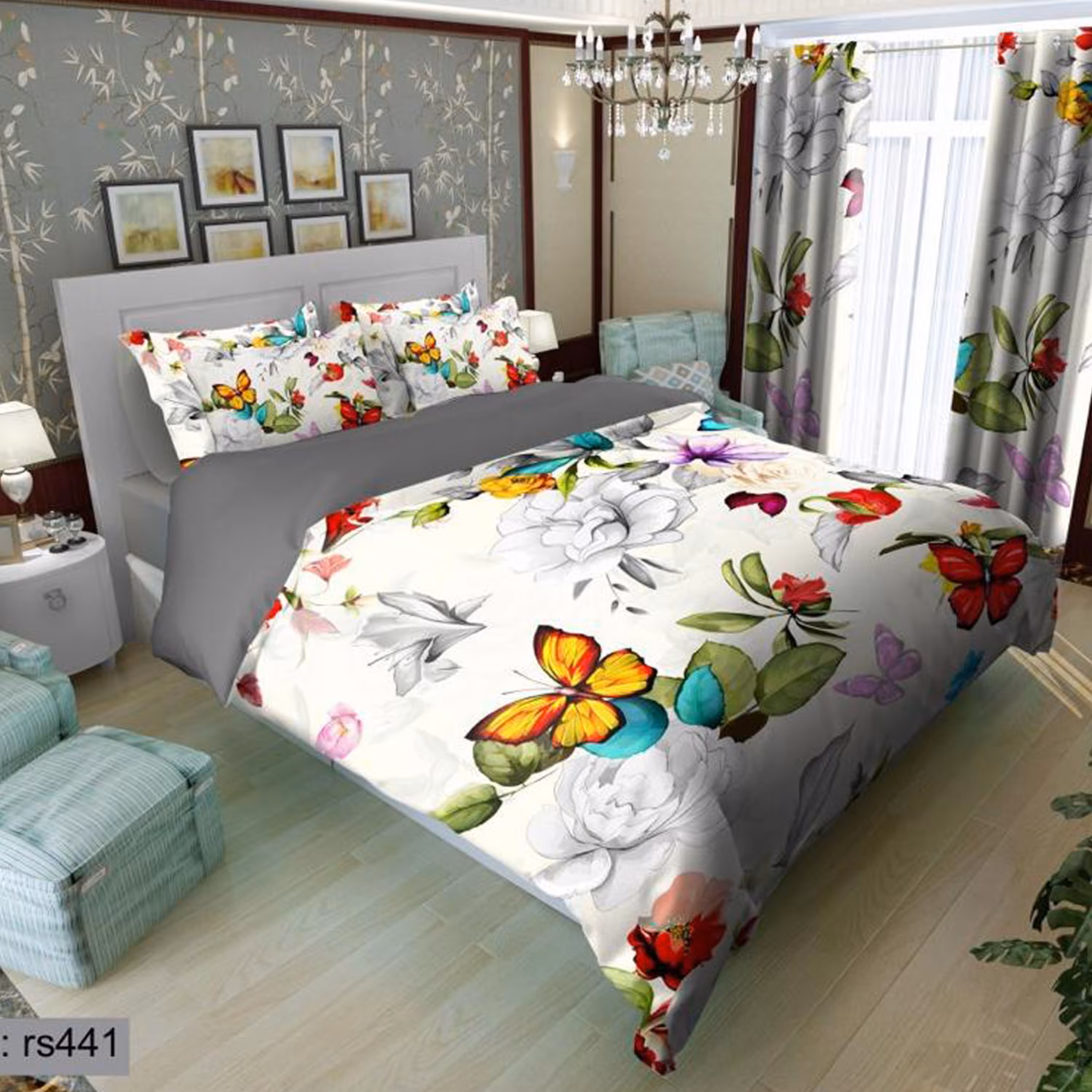سرویس روتختی 1 نفره تنسل چاپی برندترک لند (Turk Land)  کد rs 441
