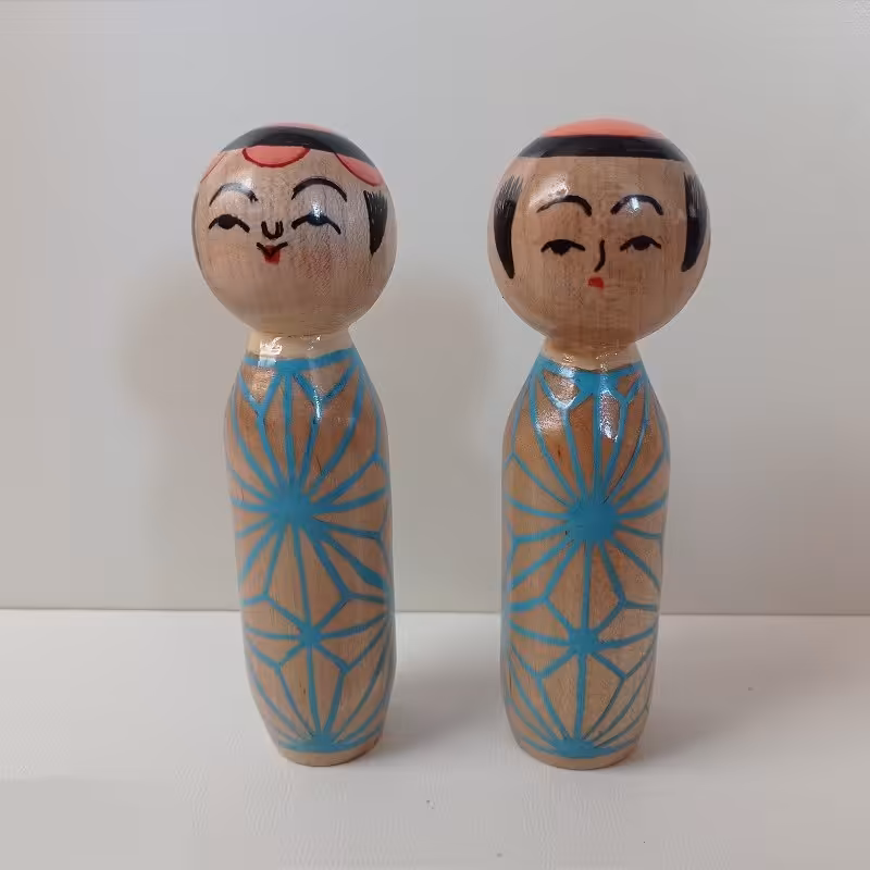 ادمک چوبی با طرح هندسی کاملا دست ساز مجموعه دو عددی
