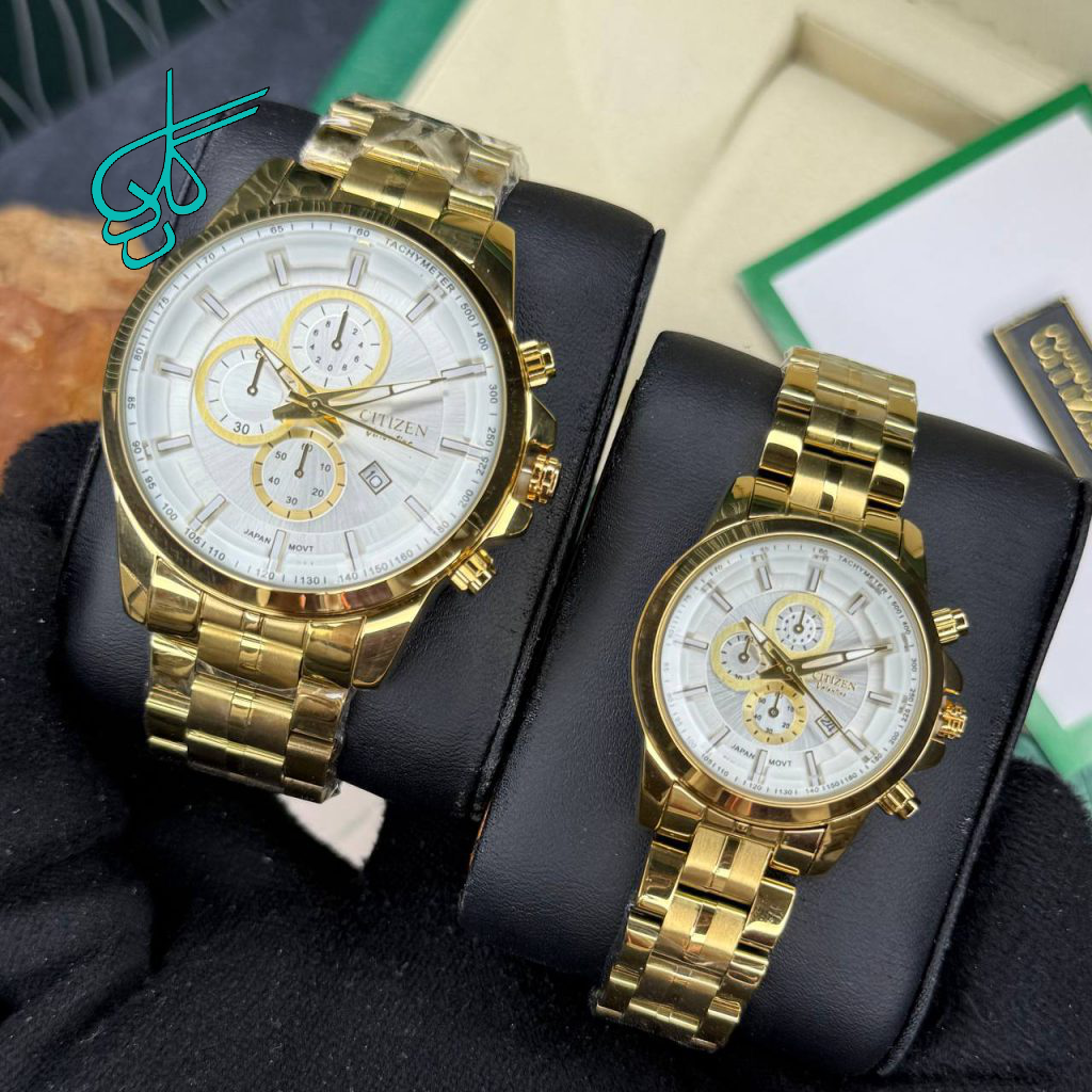 خرید ست ساعت مردانه و زنانه مارک سیتیزن طرح کرنو تک موتوره کیفیت عالی رنگ ثابت کد 2116831 - ردگل