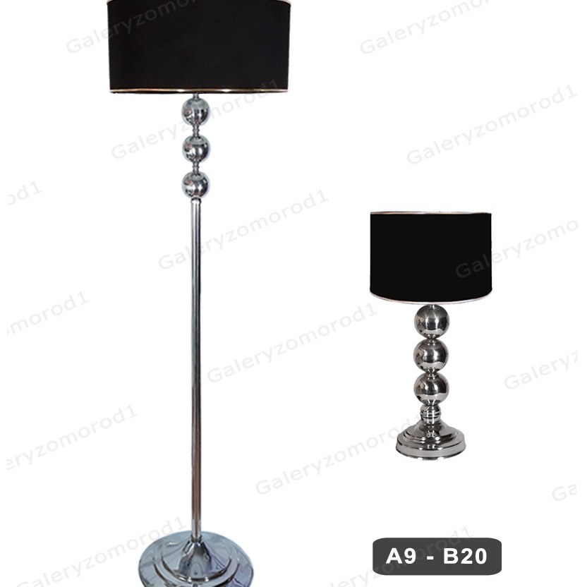 ست آباژور ایستاده کنارسالنی و رومیزی استیل مدل A9-B20