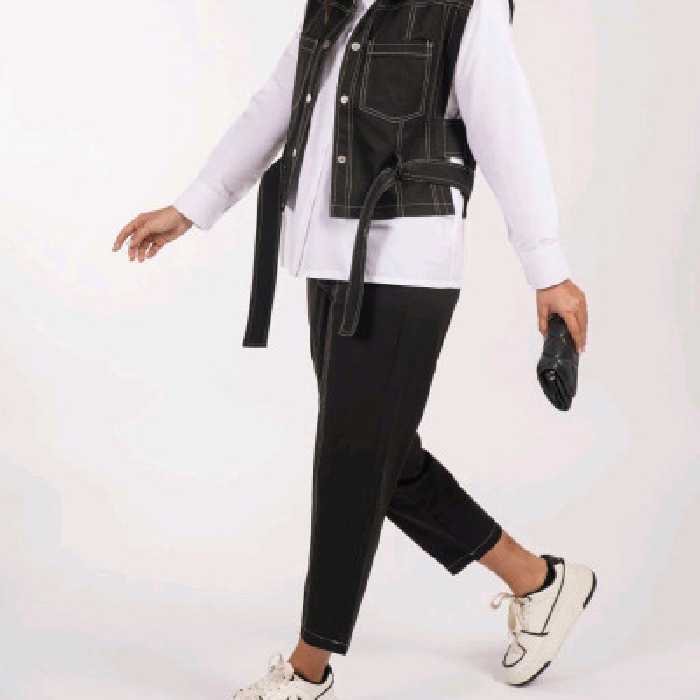 سه تکه شلوار و جلیقه لنین ترک و شومیز داکرون‌ پنبه