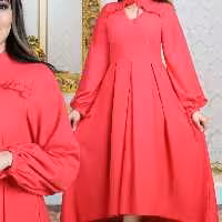 پیراهن یلدایی قواره دار کیفیت بالای مریدا در سه رنگ تا سایزبزرگ پشت کار بلندتر جلو