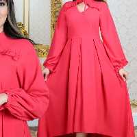 پیراهن یلدایی قواره دار کیفیت بالای مریدا در سه رنگ تا سایزبزرگ پشت کار بلندتر جلو