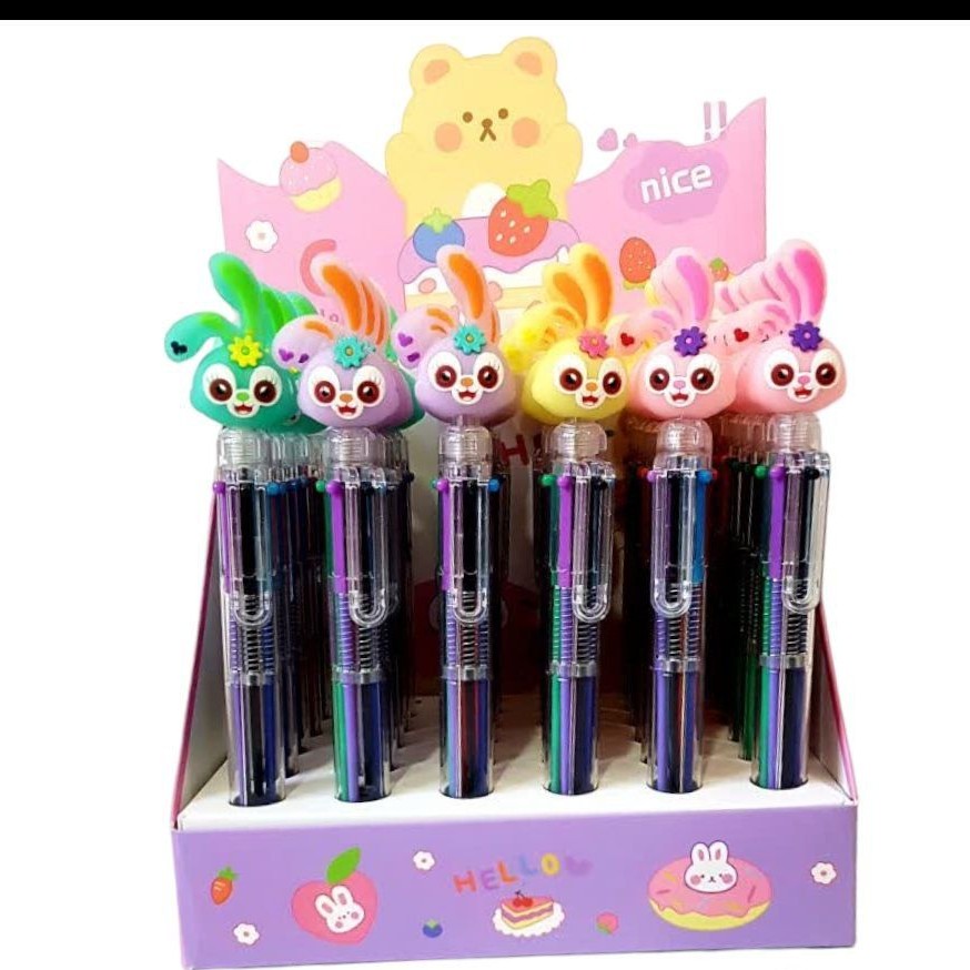 خودکار 6 رنگ گوش خرگوشی