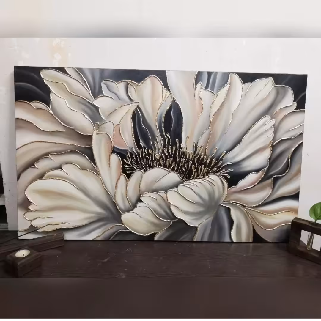 تابلو نقاشی برجسته طرح گل عروس 
