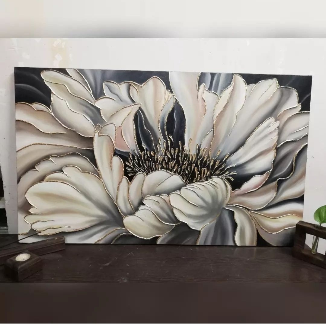 تابلو نقاشی برجسته طرح گل عروس 