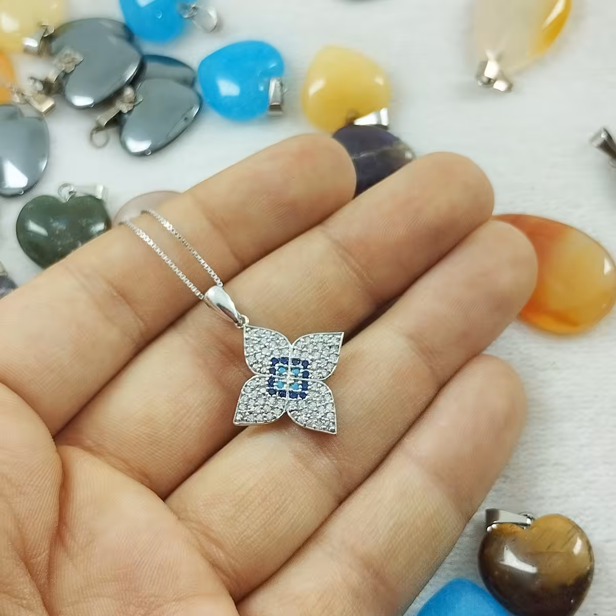 نیم ست نقره زنانه مدل گل کد 11894207