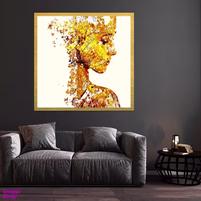 تابلو بکلیت طرح مدرن چهره پاییزی مدل قاب شاسی T-S10327