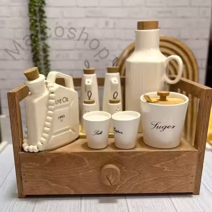 استند ادویه کشودار حصیری استند چوبی نظم دهنده مینی شاپ کشودار استند چوبی نظم دهنده آشپزخانه استند کشودار جهیزیه