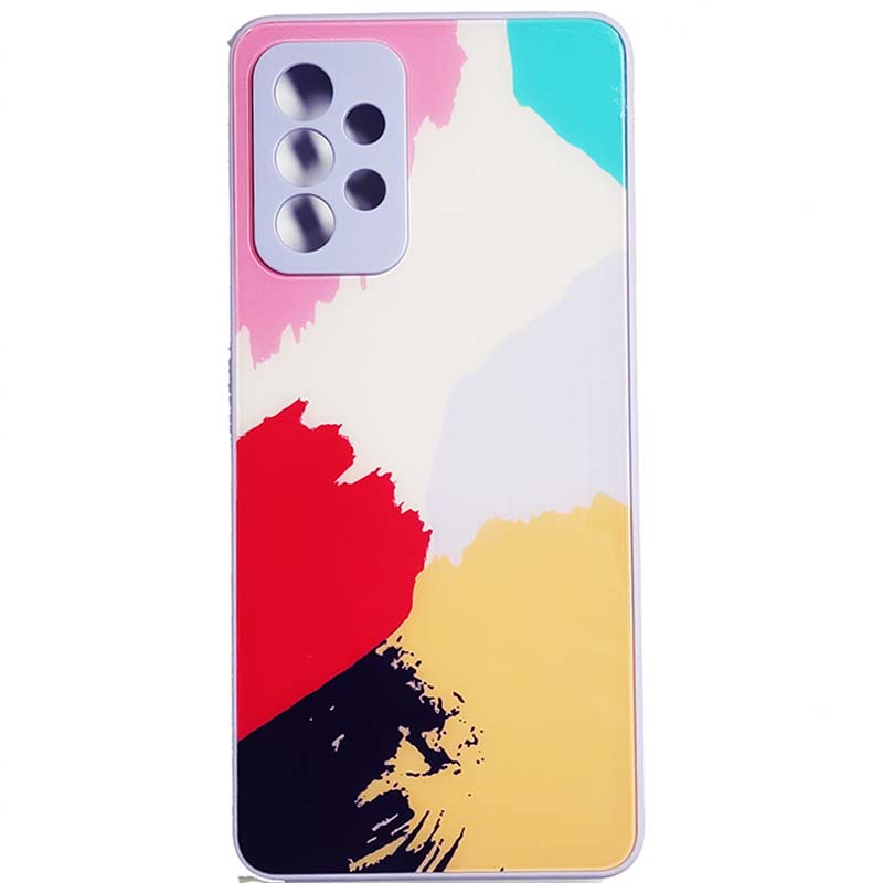 قاب طرح دار پشت گلسی محافظ لنز دار سامسونگ SAMSUNG Galaxy A72 کد2