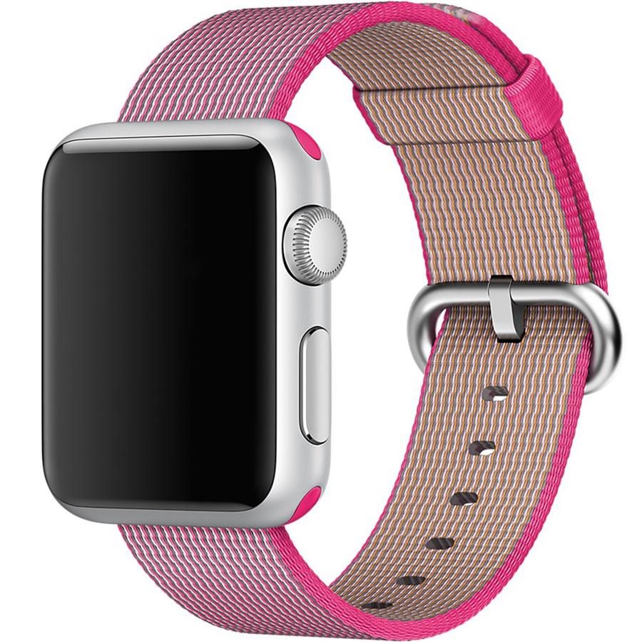 ساعت مچی هوشمند اپل 38 میلیمتر با قاب آلومینیوم و بند نایلون بافته شده صورتی