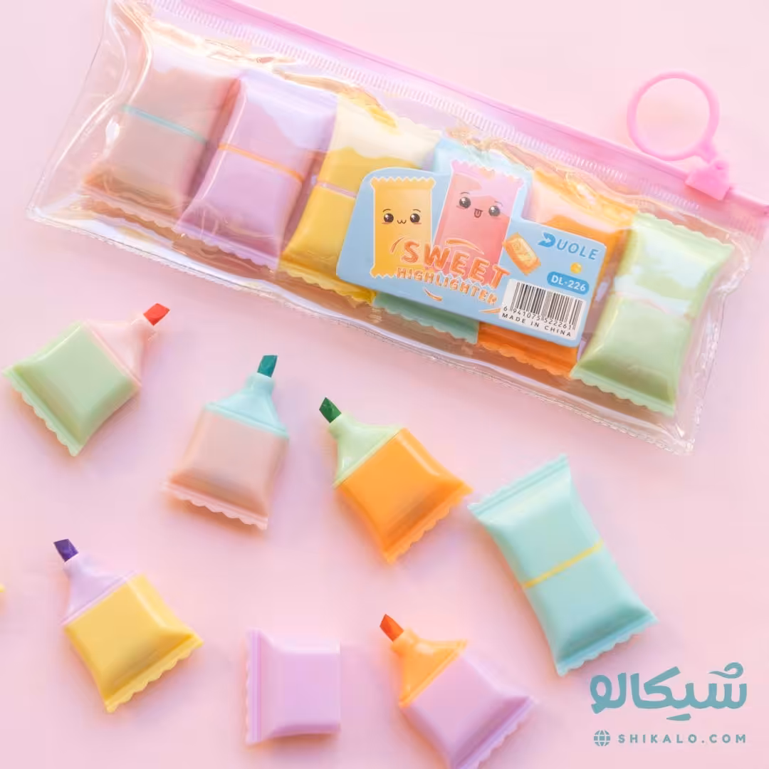 هایلایتر پاستیلی شش رنگ شکلاتی