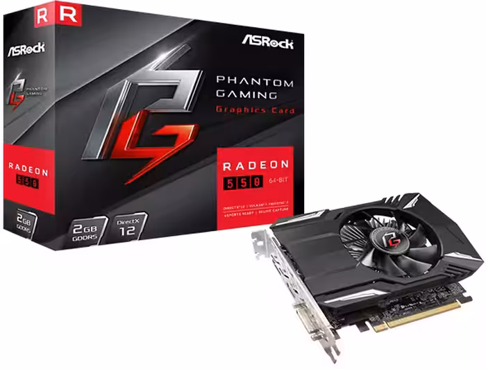 کارت گرافیک ازراک مدل Phantom Gaming Radeon 550 با حافظه 2 گیگابایت