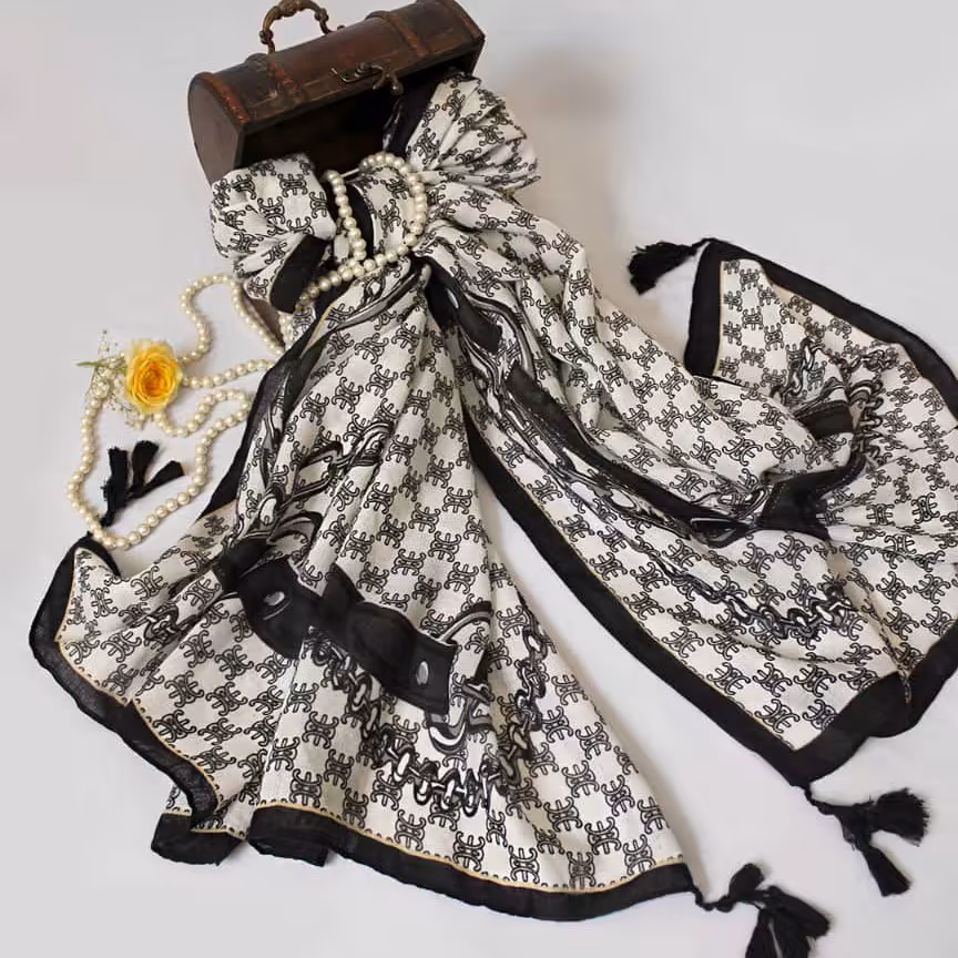 شال سیا اسکارف طرح  چفیه عربی 