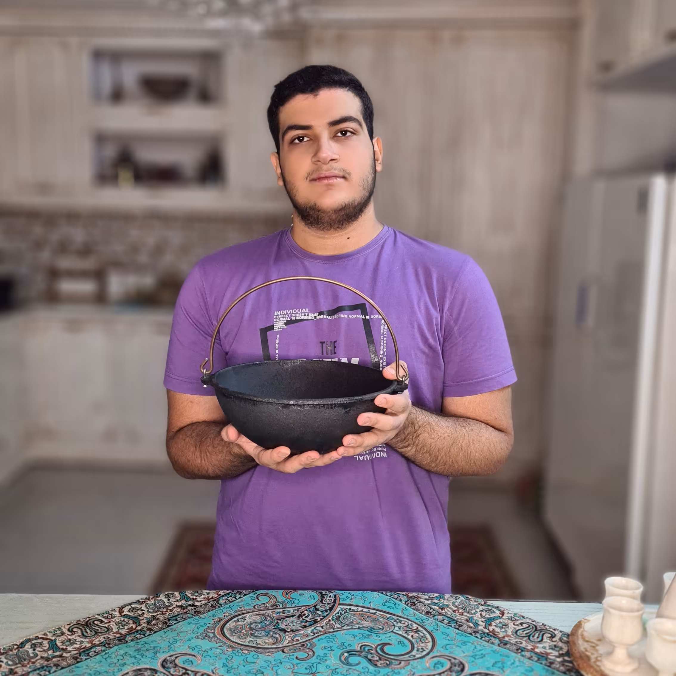 قازن چدنی 3 لیتری آب بندی شده بدون دسته ( پاتیل چدن غازن قابلمه دیگ چدنی )