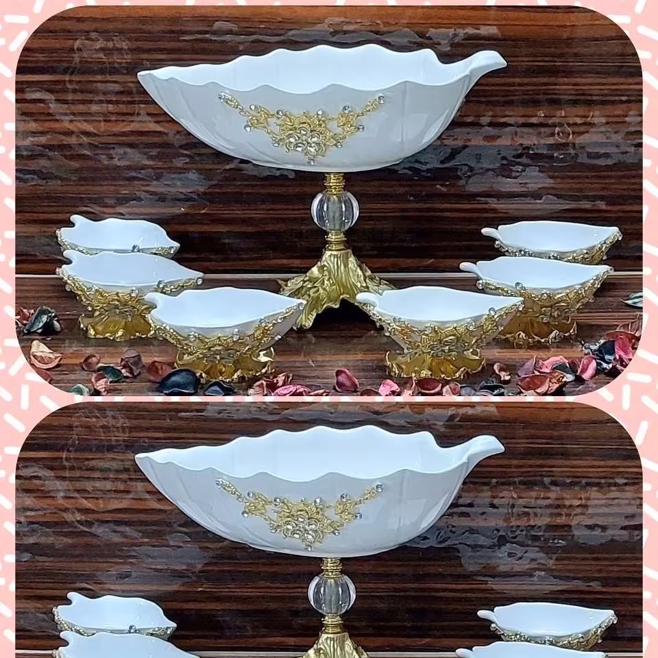 سرویس آجیل خوری طرح برگ هفت تیکه 