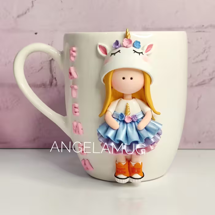 ماگ دختر دامن رنگی رنگی