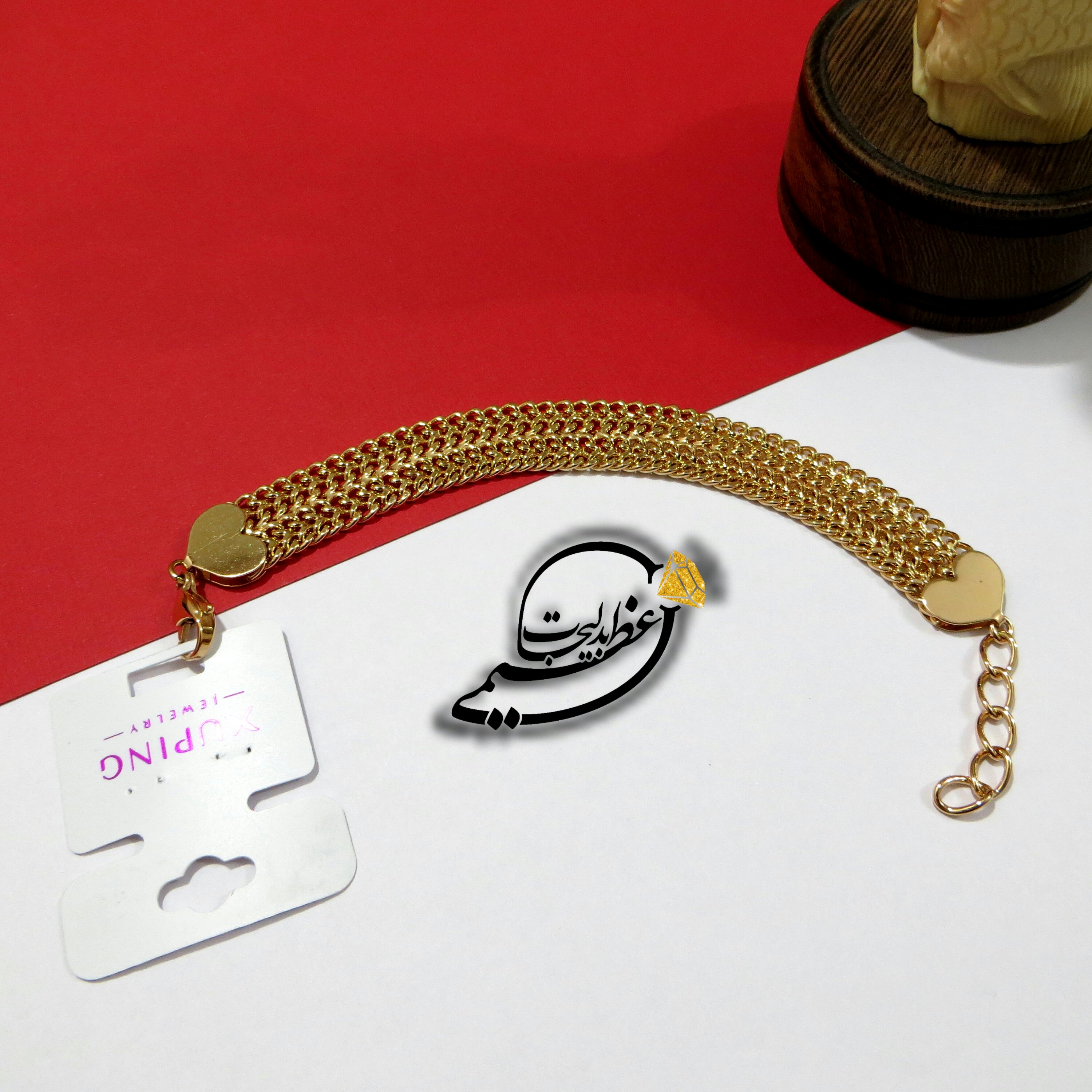 دستبند بسیار زیبای چند زنجیر برند ژوپینگ Xuping از جنس مس و روکش طلا  و رنگ ثابت و ضد حساسیت کاملا مشابه طلا  