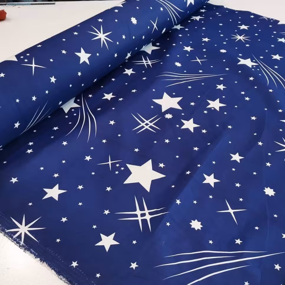 پارچه  ستاره سورمه ای نیم متر