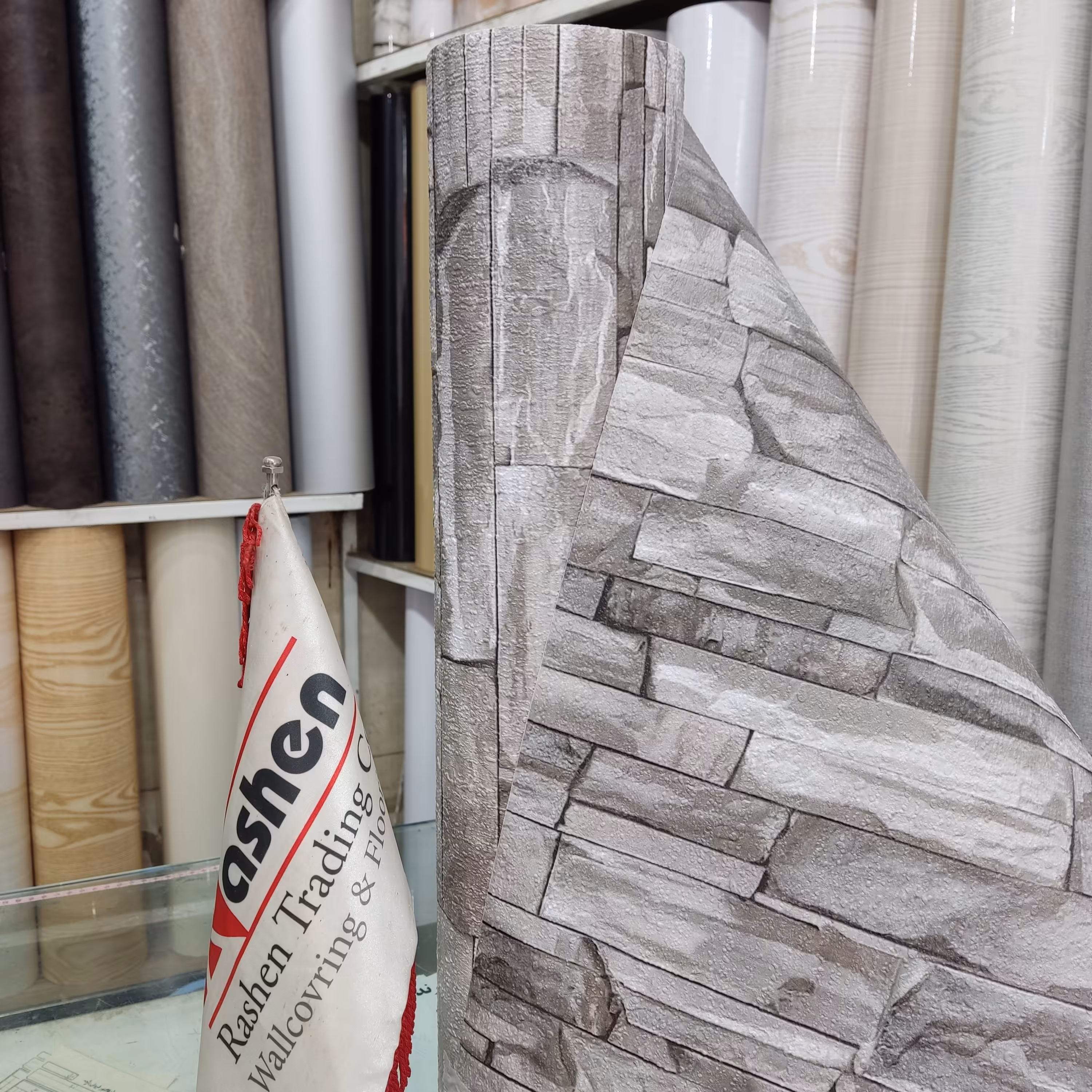 برچسب طرح آنتیک پفکی6 (ضخیم و ضدآب)(عرض 60 سانت)(رول5متری)