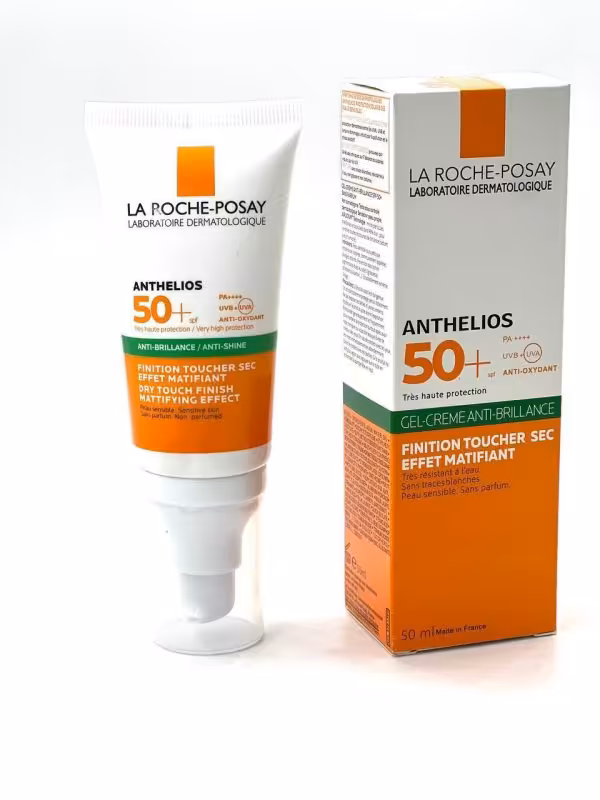کرم ضد آفتاب بی رنگ مخصوص پوست چرب و مختلط و مستعد جوش لاروش پوزای  La Roche-Posay Anthelios XL Anti Shine Dry Touch Sunscreen Gel Cream SPF50