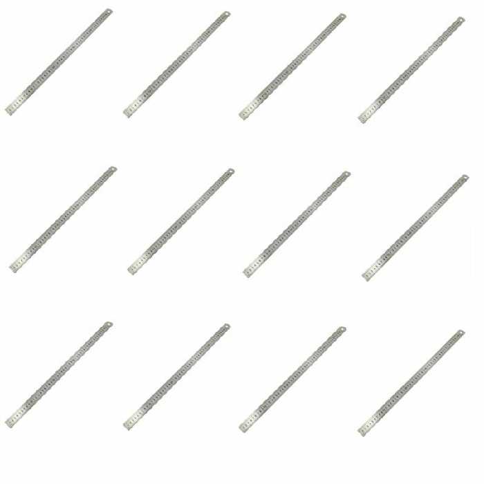 خط کش خیاطی 50 سانتی متری فلزی مدل FE50 بسته 12 عددی (مناسب برای علامت گذاری لبه ها و کشیدن خط های راست)
