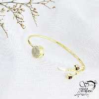 دستبند النگویی دست ساز با نگین قرمز و کد 13327