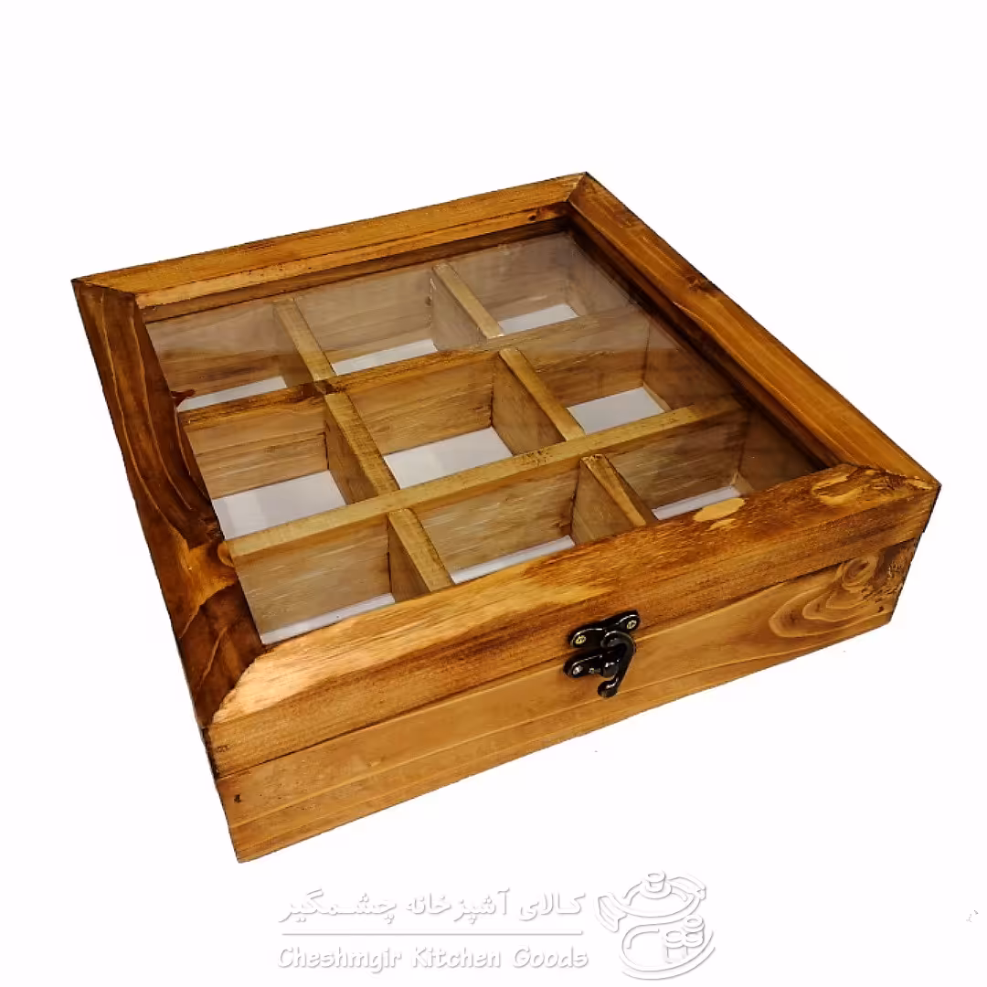 جعبه چوبی تی بگ 9 خانه کد:98011