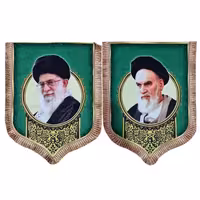 102054-102055-بیرق مخمل 50در70 دالبری طرح امام خمینی ره و مقام معظم رهبری