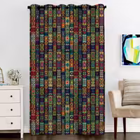پرده پنجره مخمل پانچ سنتی سایز 138 در 270 مدل C6-75 شرکت رنس