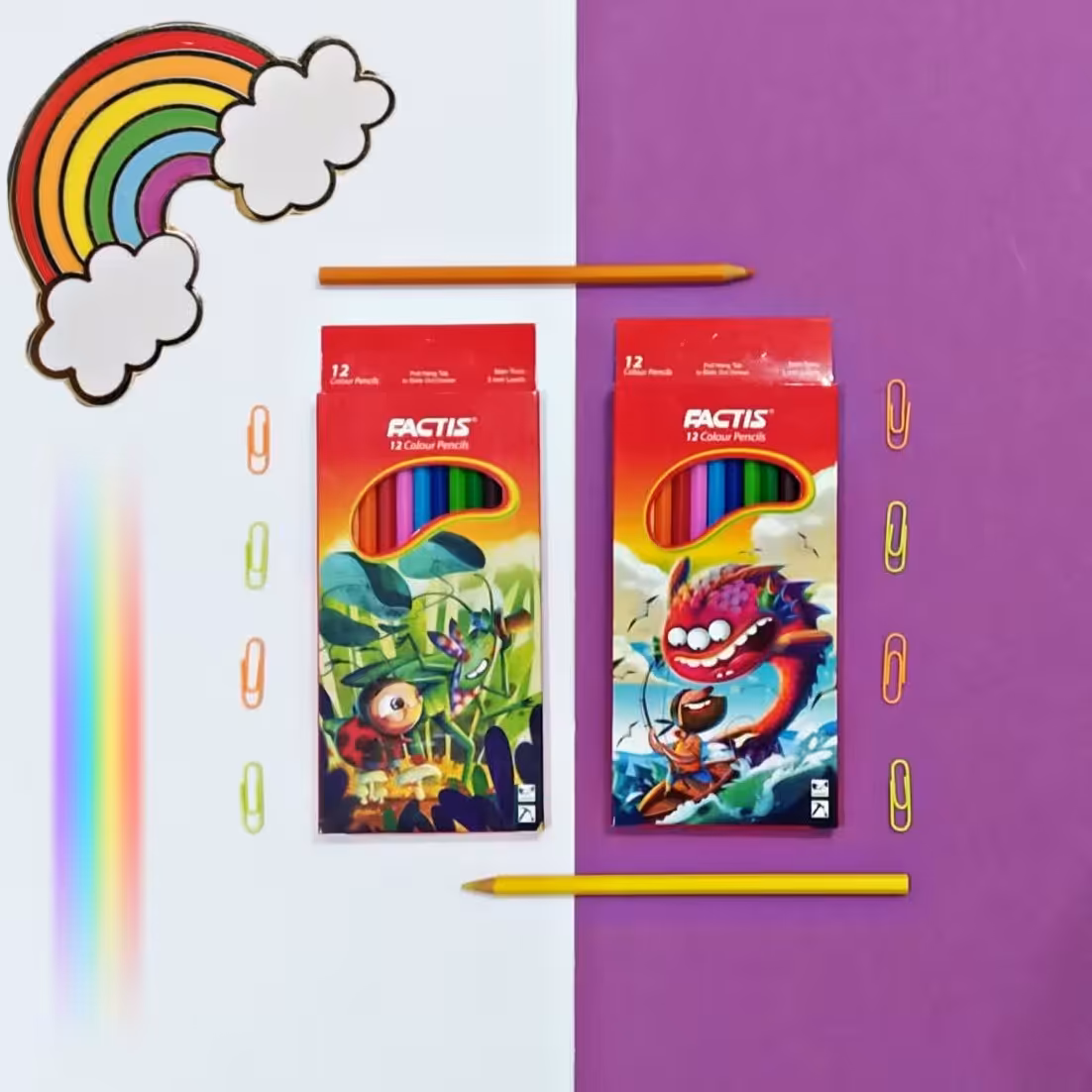 مداد رنگی 12 رنگ فکتیس جلد مقوایی کیفیت عالی 
