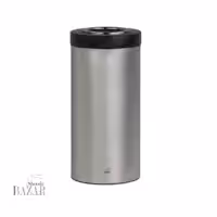 سطل زباله 45 لیتری استوانه ای استیل درب مشکی بهازکالا 16179070