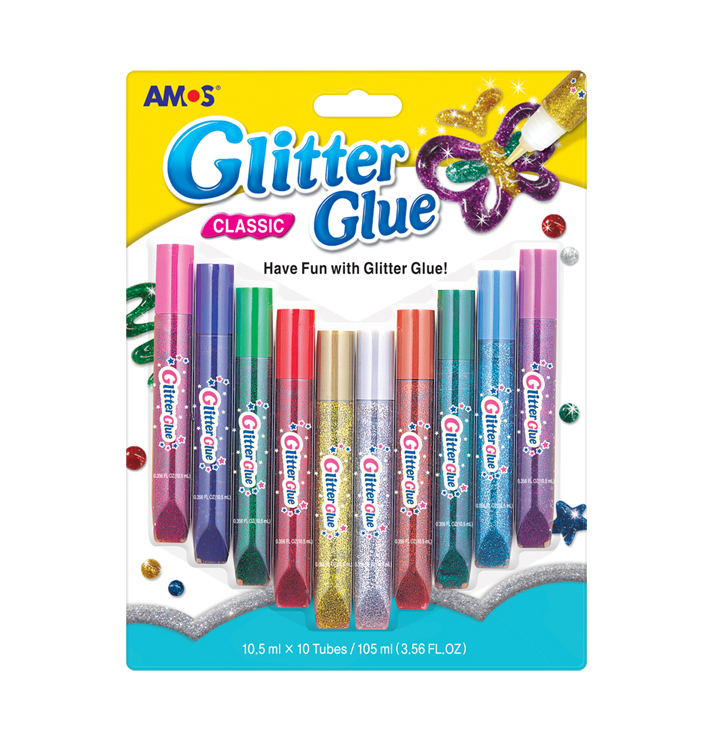 چسب اکلیلی 10 رنگ متالیک آموس