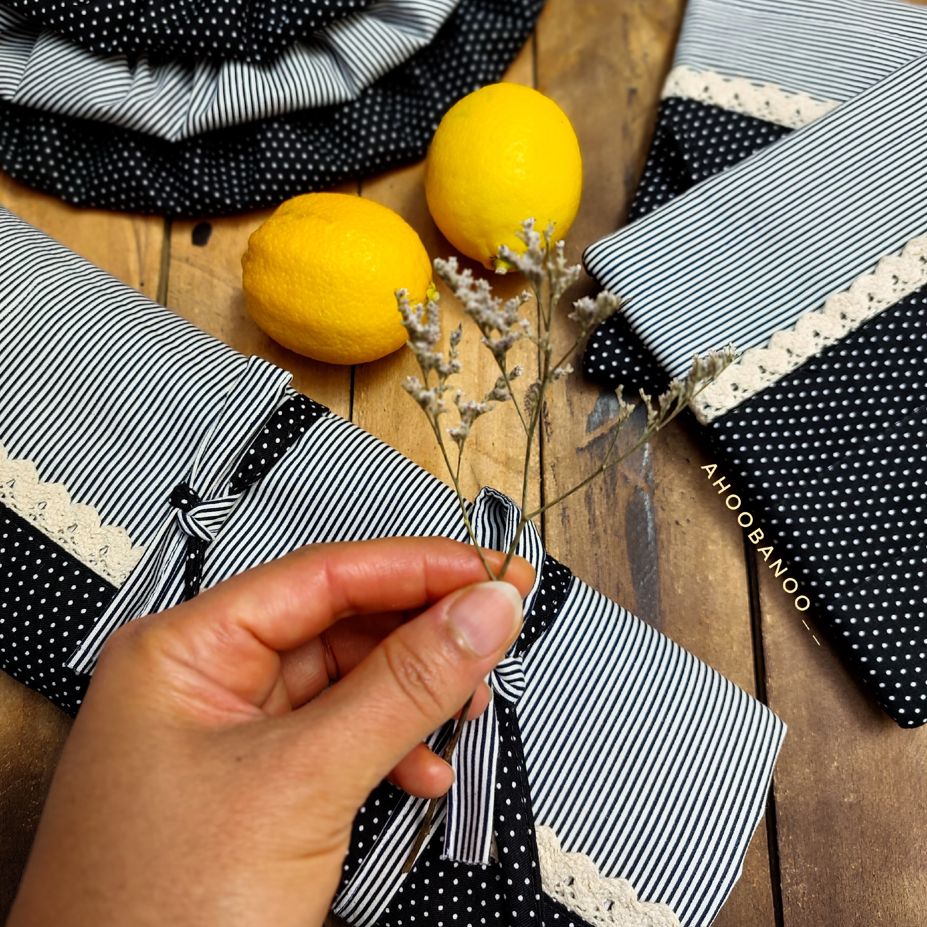 سرویس پارچه ای آشپزخانه طوسی گلدار با ترکیب طوسی خالدار  