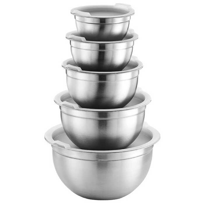 لگن و ظرف نگهدارنده آشپزخانه استیل مجموعه پنج عددی