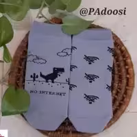 جوراب فانتزی دخترانه و زنانه مدل تابه تا، طرح دایناسور گوگل کروم، برند آرون، جنس نخ پنبه