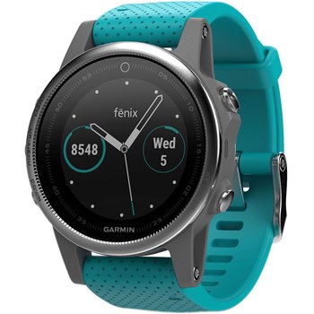 ساعت و جی پی اس ورزشی گارمین مدل فنیکس 5 اس با بند سیلیکون فیروزه ای