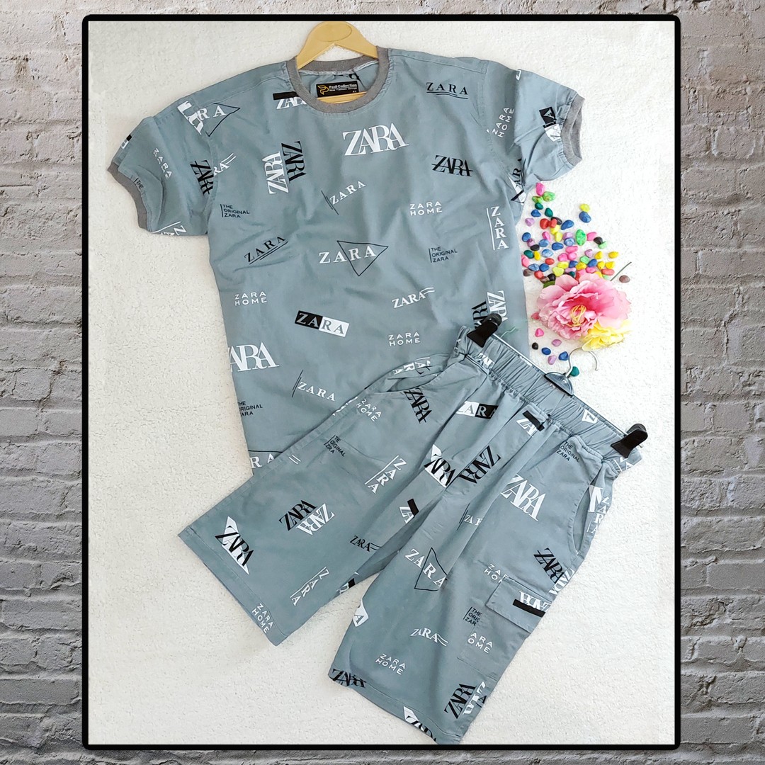  ست تیشرت و شلوارک کتان