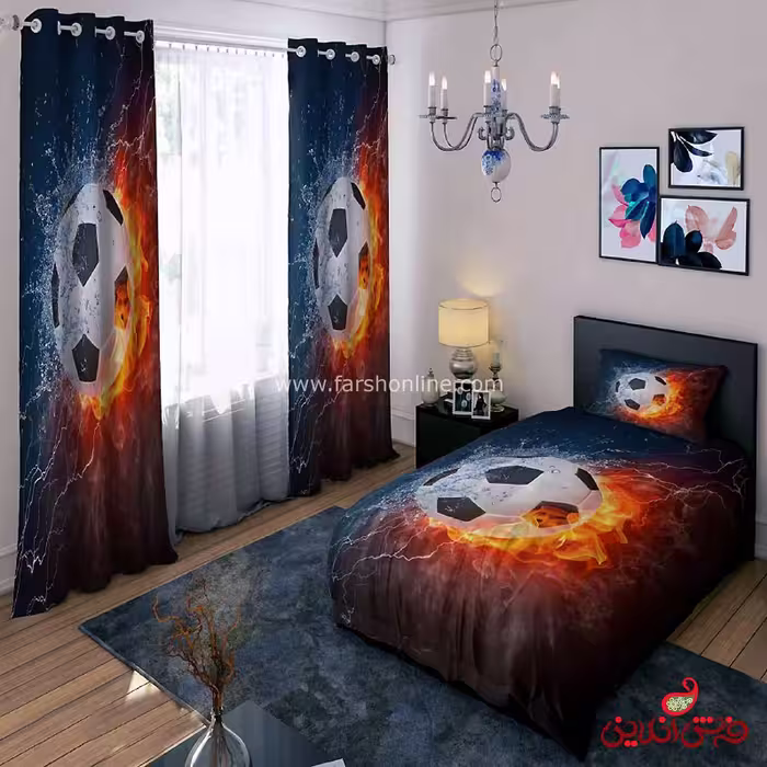 روتختی سه بعدی توپ فوتبال آب وآتش کد 15611
