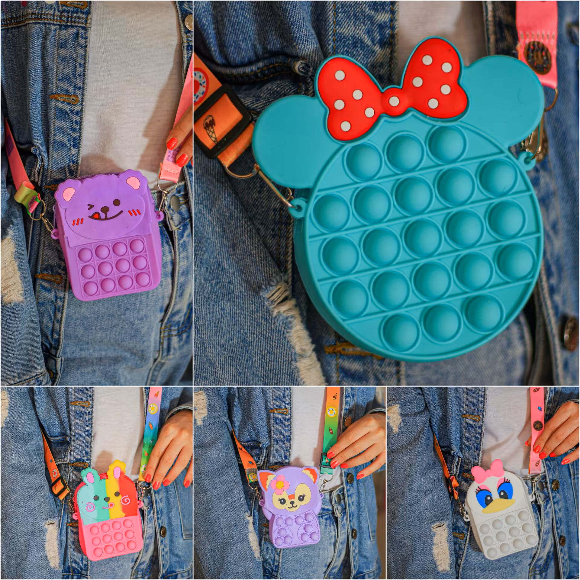 کیف بچگانه دخترانه پاپتی در 30 طرح و رنگ با بند بلند 