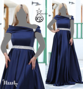 پیراهن مهمانی زنانه ساتن خارجی مدل دلسا