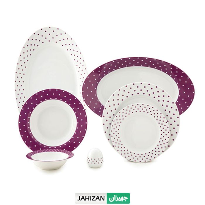 سرویس چینی زرین 28پارچه اسپاتی بنفش سری ایتالیا