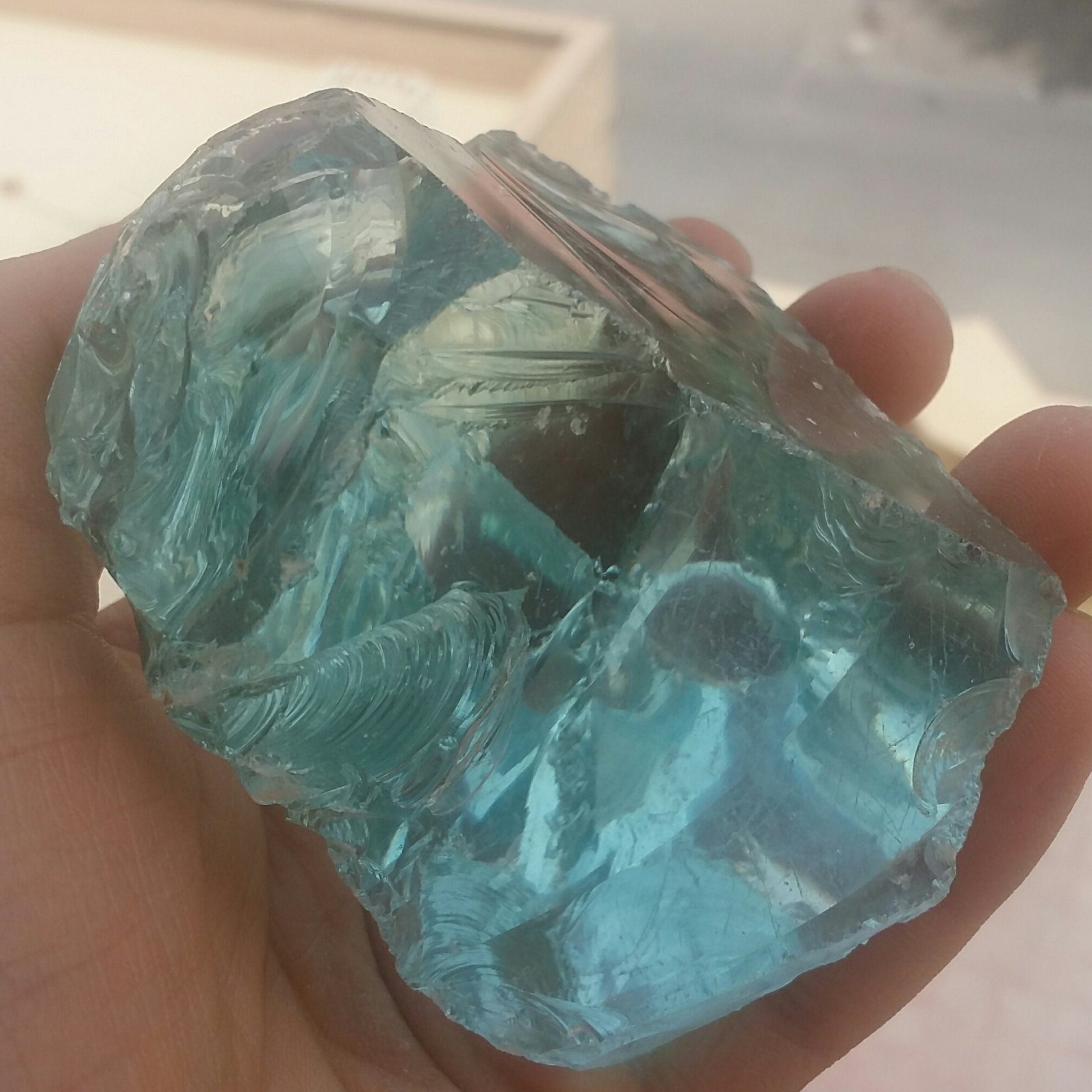 سنگ راف خام آبسیدین سبز آبی اصل محشر 100 در 100 طبیعی شاهکار خلقت خاص و کم نظیر