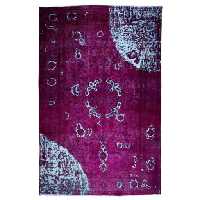 فرش دستبافت رنگ شده هشت و نیم متری طرح وینتج کد 9924